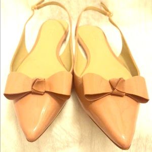Ann Taylor Pink Bristol Bow Patent Leather Flats